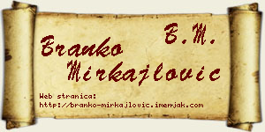 Branko Mirkajlović vizit kartica